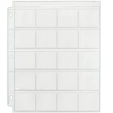Clear Coin & Slide Folder Pages for 3-Ring Binders 100-Pack Archival Plastic