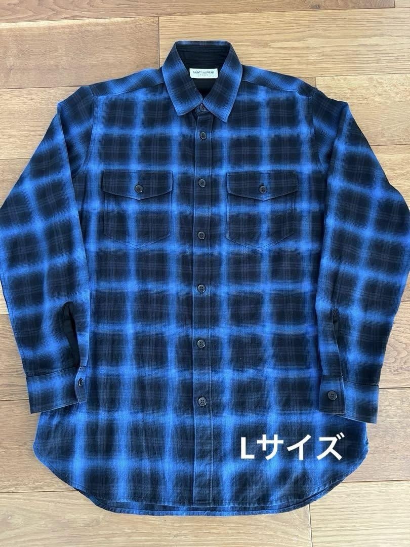 Camicia SAINT LAURENT Paris Eddy Periodo Ombre Check Taglia L