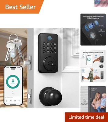 App-Controlled Keyless Entry Lock   Fingerprint Recognition, Backup Key Included
