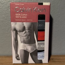 Calvin Klein Men’s 100% Cotton Classic 5 Pack Briefs Black Underwear Medium