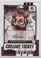 2021 Contenders Draft Picks College Game Ticket Red Hamsah Nasirildeen Auto 18z2