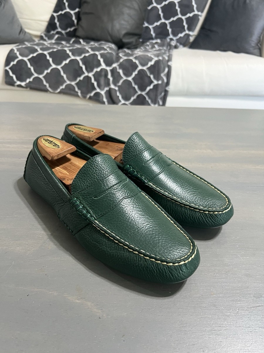 Ralph Lauren オリーブグリーン ローファー Green Polo Ralph Lauren Leather Slip On Shoes Loafers Drivers Mens