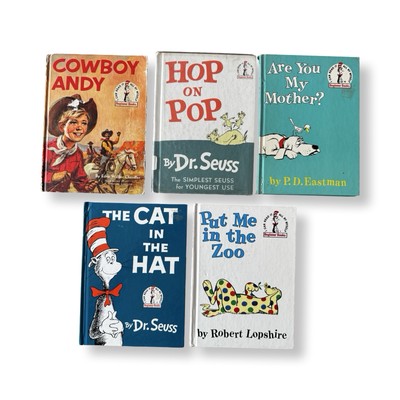 Seuss Beginner Books Lot of 5 - Eastman, Cowboy Andy - Vintage 1950s 80s