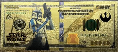 #ad Captain Rex Alt Clone Wars Star Wars Gold Banknote Collectible $100 Bill $3.75