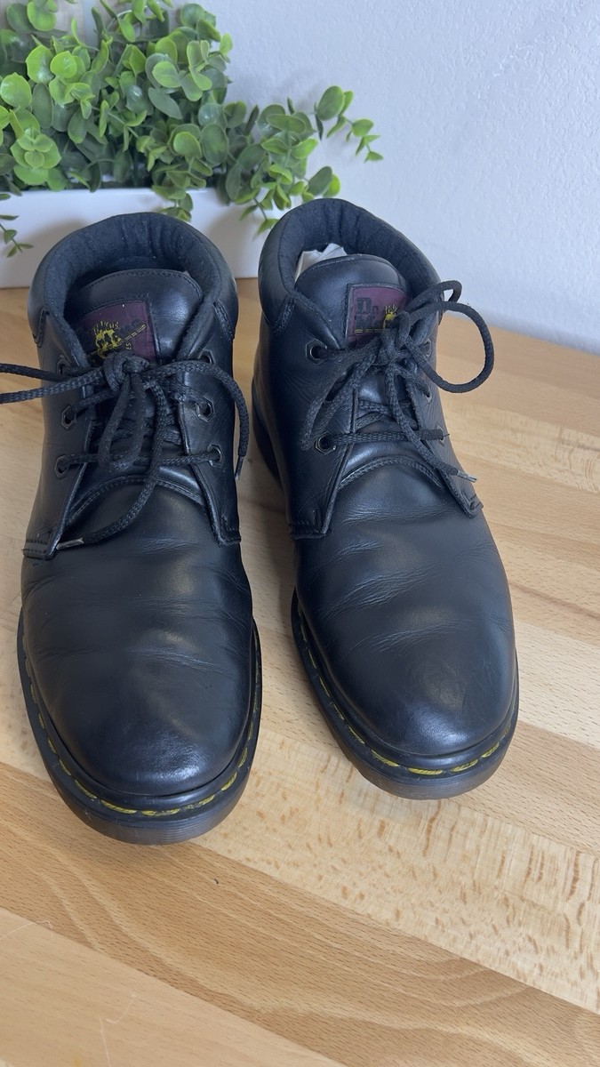 Dr Martens Mens Sz 9 Sussex Leather Chukka Boots Black Boucing