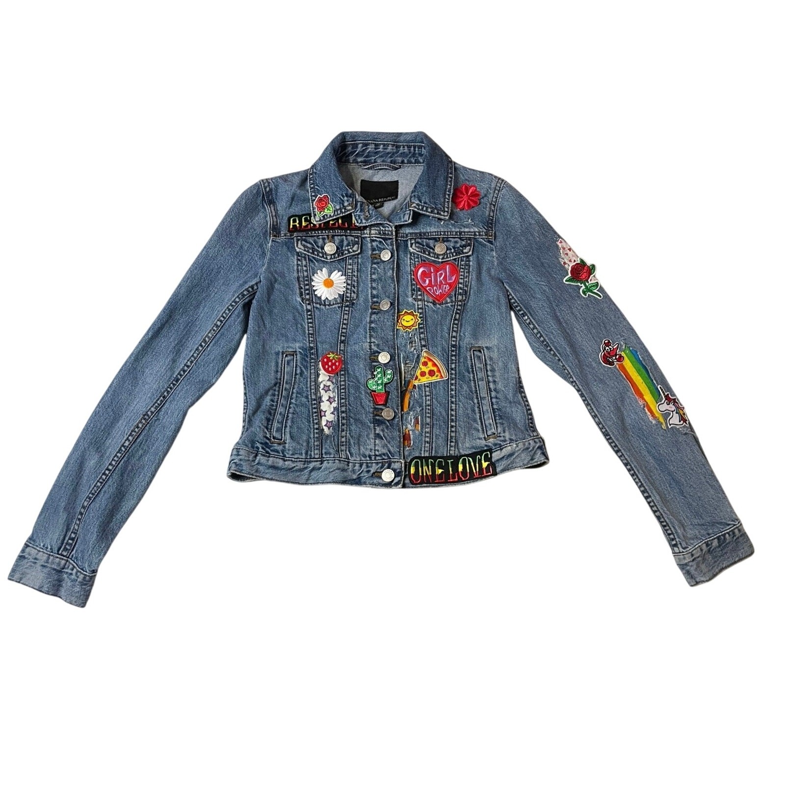 Banana Republic OOAK Custom Patchwork Distressed … - image 12