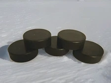 Ice Hockey Pucks Official 3-Inch Diameter, 1-Inch Thickness Lot Of 5