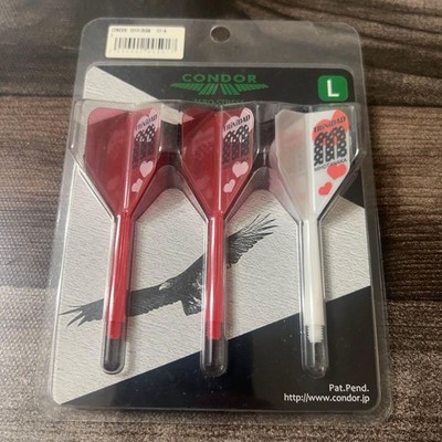 Condor Zero Stress L 2in1 dart shafts & flights 3pcs set red white used