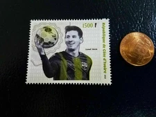 Lionel Messi Soccer Superstar 2018 Republique de Cote D'Lvoire Perforated Stamp