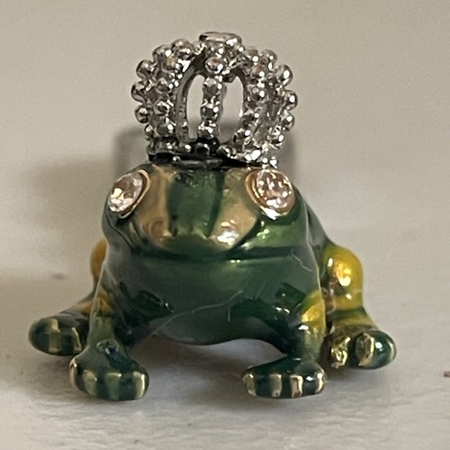 Juicy Couture Charm Crowned Frog Prince Green Rhinestone Eyes Rare Y2K - Picture 10 of 12