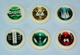Lego Bionicle Metru Nui VAHKI (8614 - 8619) Set of 6 with Glow in the Dark Disks
