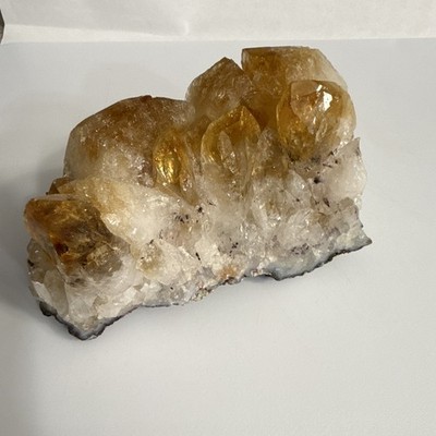 Yellow/Golden Crystal Cluster on White Matrix Mineral Specimen Display Piece
