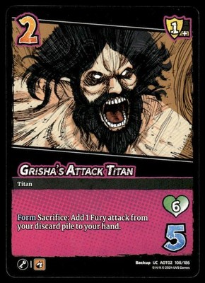 UniVersus Grisha's Attack Titan 108/186 AOT2 Origins of Power 2024 NM