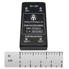 ATMV12V220V36MA1 8W Isolated DC-DC Converter, 12 V In to 220 V Out 36 mA