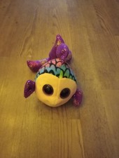 Süßer Glubschi Stofftier Plüschtier Regenbogen-Fisch 16 cm v. ty Flippy Glitzer 