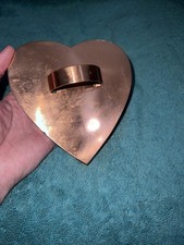 Vtg Copper Heart Cookie Cutter  5 x4.5 