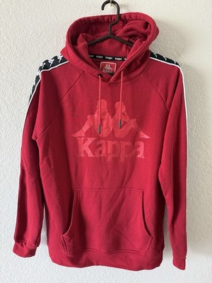 Kappa 222 Banda Hurtado Men s L Pullover Red Hoodie Sweatshirt Metallic Red Logo