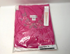 VTG Shadowline Women  s 1X Nightgown Rose Nylon, Embroidered Roses