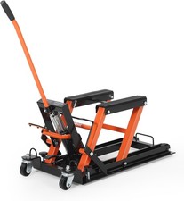 1500lb Hydraulic Motorcycle Lift Table Foot-operated Scissor Jack 4 Wheels