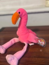 Ty beanie babies Pinky the flamingo 1995 Rare Retired With Tags  PINKY  