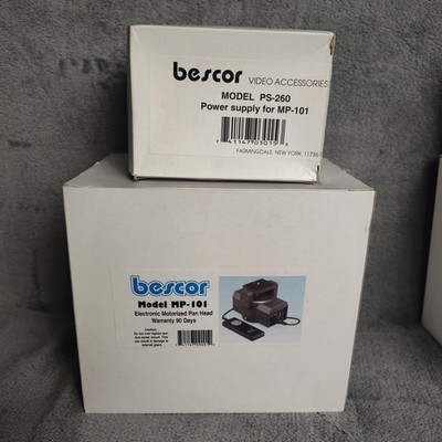 Bescor MP-101 Motorized Pan Tilt Head Camera Camcorder PS-260 Remote Black