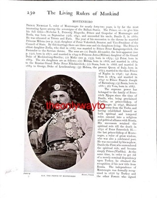 H.H. DER PRINZ VON MONTENEGRO (Monaco Yacht, Rückseite), Buchillustration, um 1905