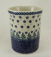 Bunzlauer Keramik Vase, Kochlöffelbehälter, Flaschenkühler, Tannenbäume(P082-U22