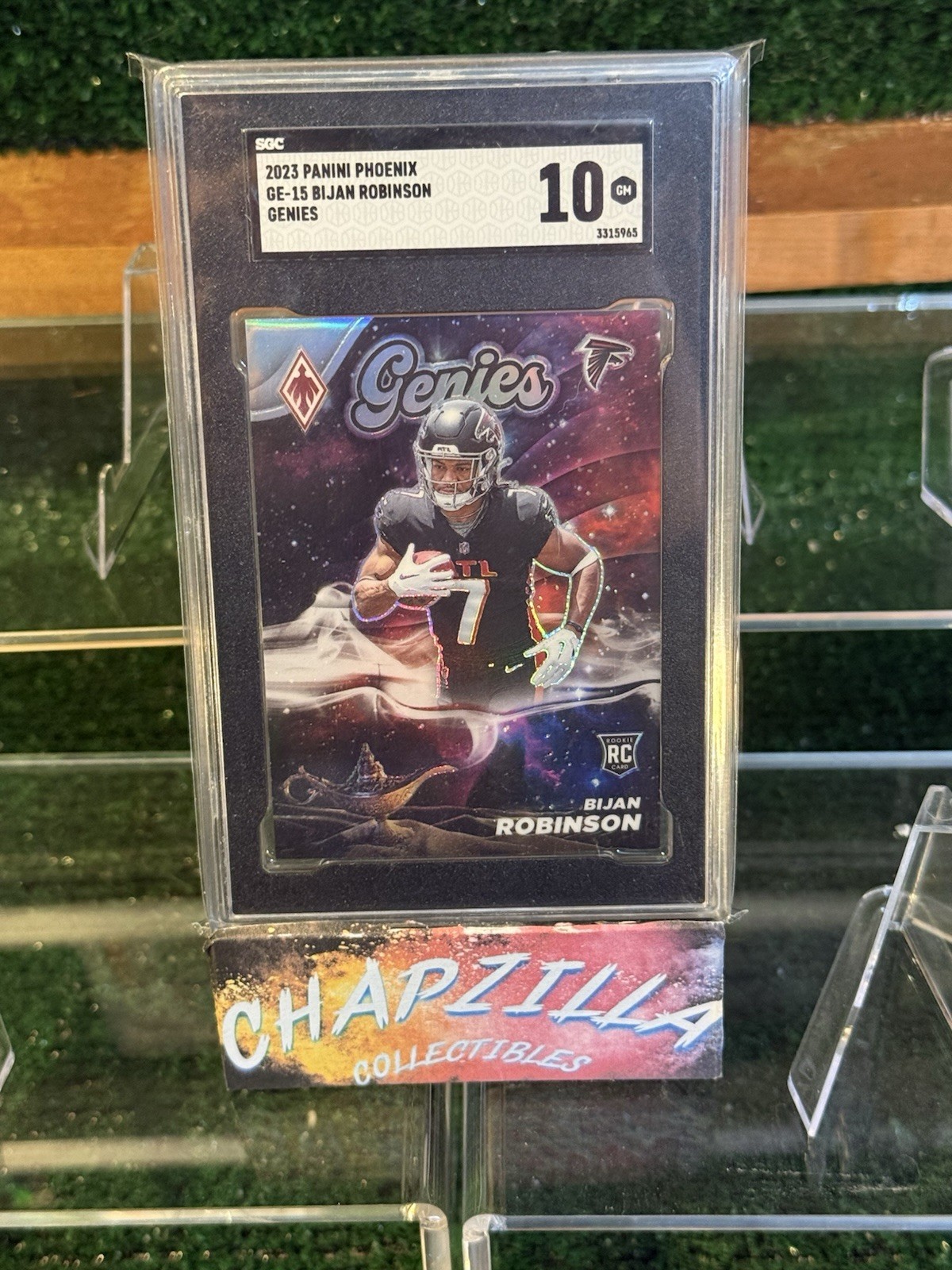 2023 Panini Phoenix Bijan Robinson Genies Case Hit SSP Rookie SGC 10 Falcons