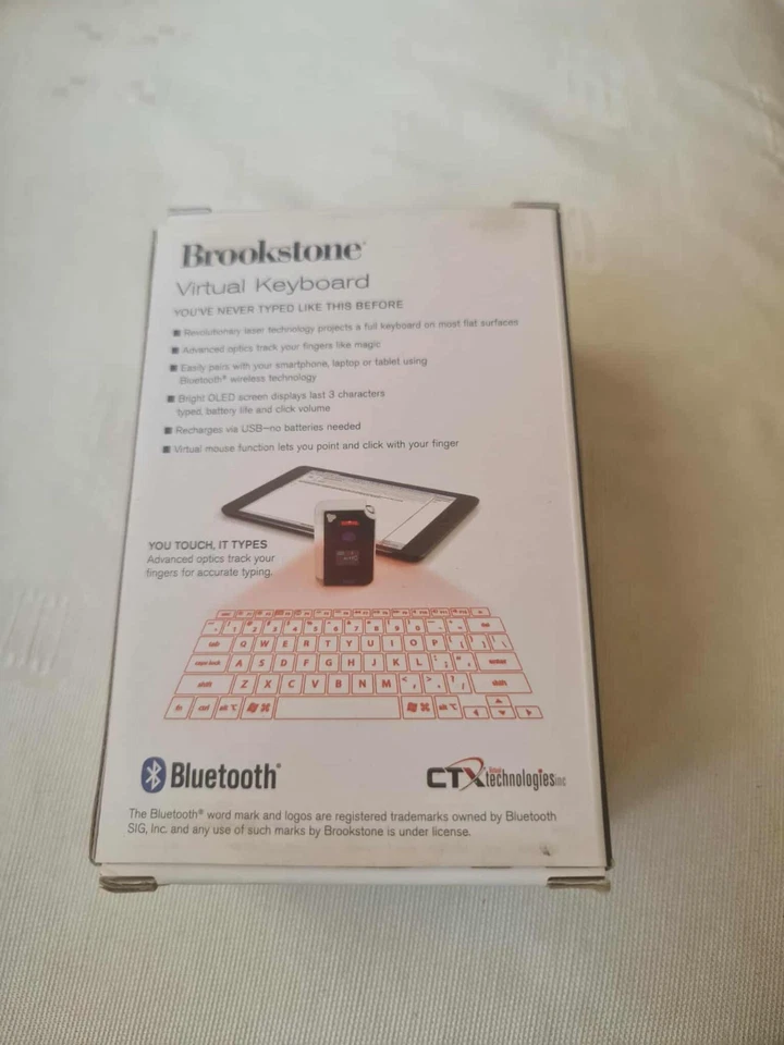 Brookstone CTX (Model: VK200)  BT Virtual Bluetooth Keyboard  - Image 2 of 4