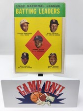 1963 Topps Baseball #1 NL Batting Leaders Robinson Musial Hank Aaron Good sc