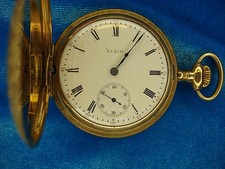 VINTAGE ELGIN GRADE 290 HUNT CASE POCKET WATCH WITH 7 JEWEL MVMT. 10 YEAR GF
