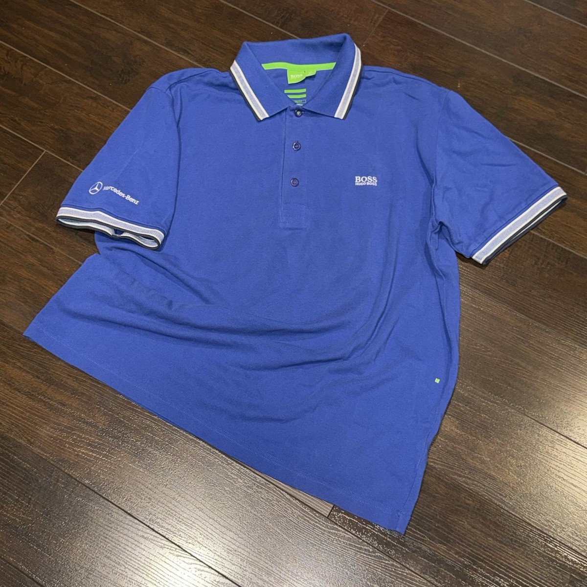 Hugo Boss x Mercedes-Benz Polo Golf Shirt Mens Size 2XL Blue