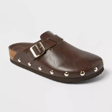 Women's Lee Clog Mule Flat - Universal Thread Brown 11: Slip-On Non-Marking