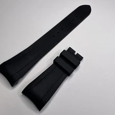 22mm x 18mm Black Rubber B Watch Band T800 For Heritage Black Bay 41mm & Chrono