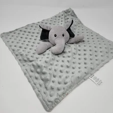 Boritar Elephant Lovey Gray Minky Dot Baby Security Blanket  Zoo Animals