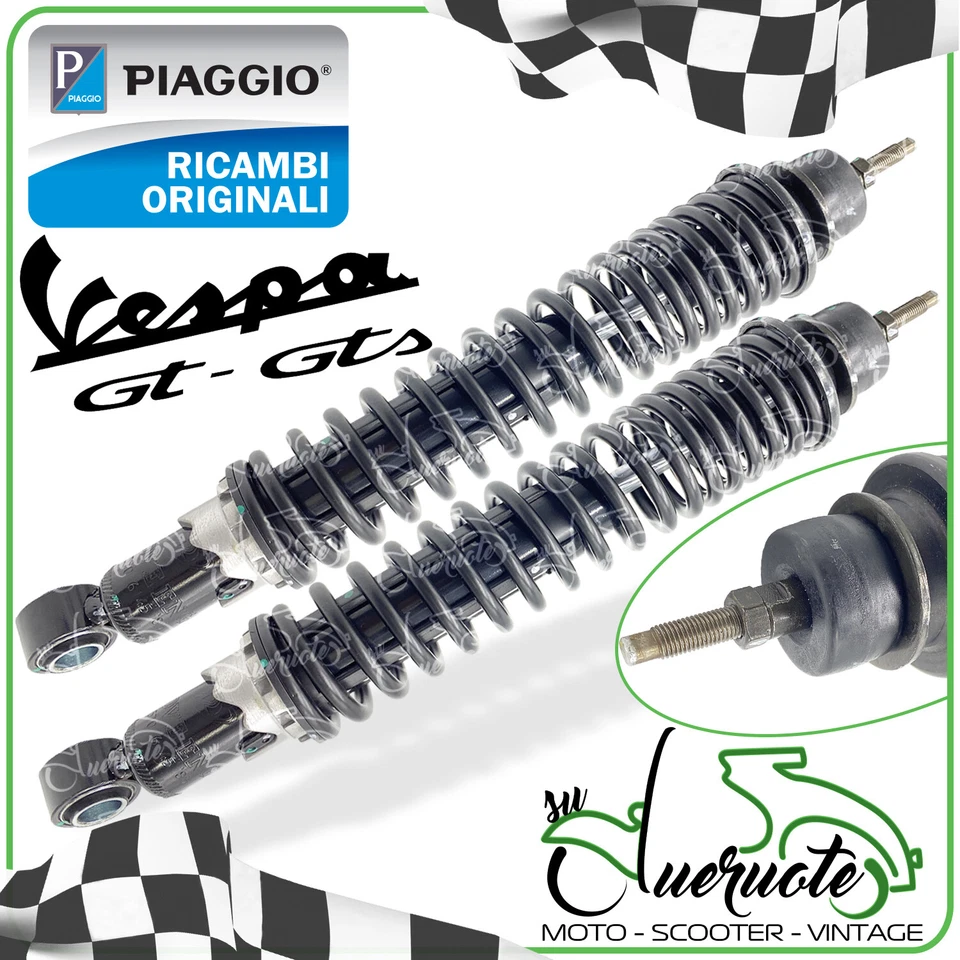 Amortisseur Arrière Piaggio VESPA GTS 125 250 300 GTV GT GT60 Noir - Photo 1/3