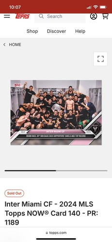 Inter Miami CF 2024 MLS Topps Now #140 Lionel Messi 20 Wins SUPPORTERS SHIELD - Bild 3 von 3