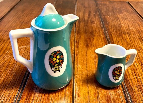 Antikes Kaffee-Portionskännchen + Sahnekännchen Gebr. BAUSCHER Weiden 20er Jahre