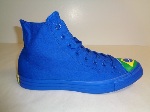 Sneakers Converse taglia 7 donna CTAS HI blu verde bandiera Brasile nuove scarpe unisex - Foto 1 di 12