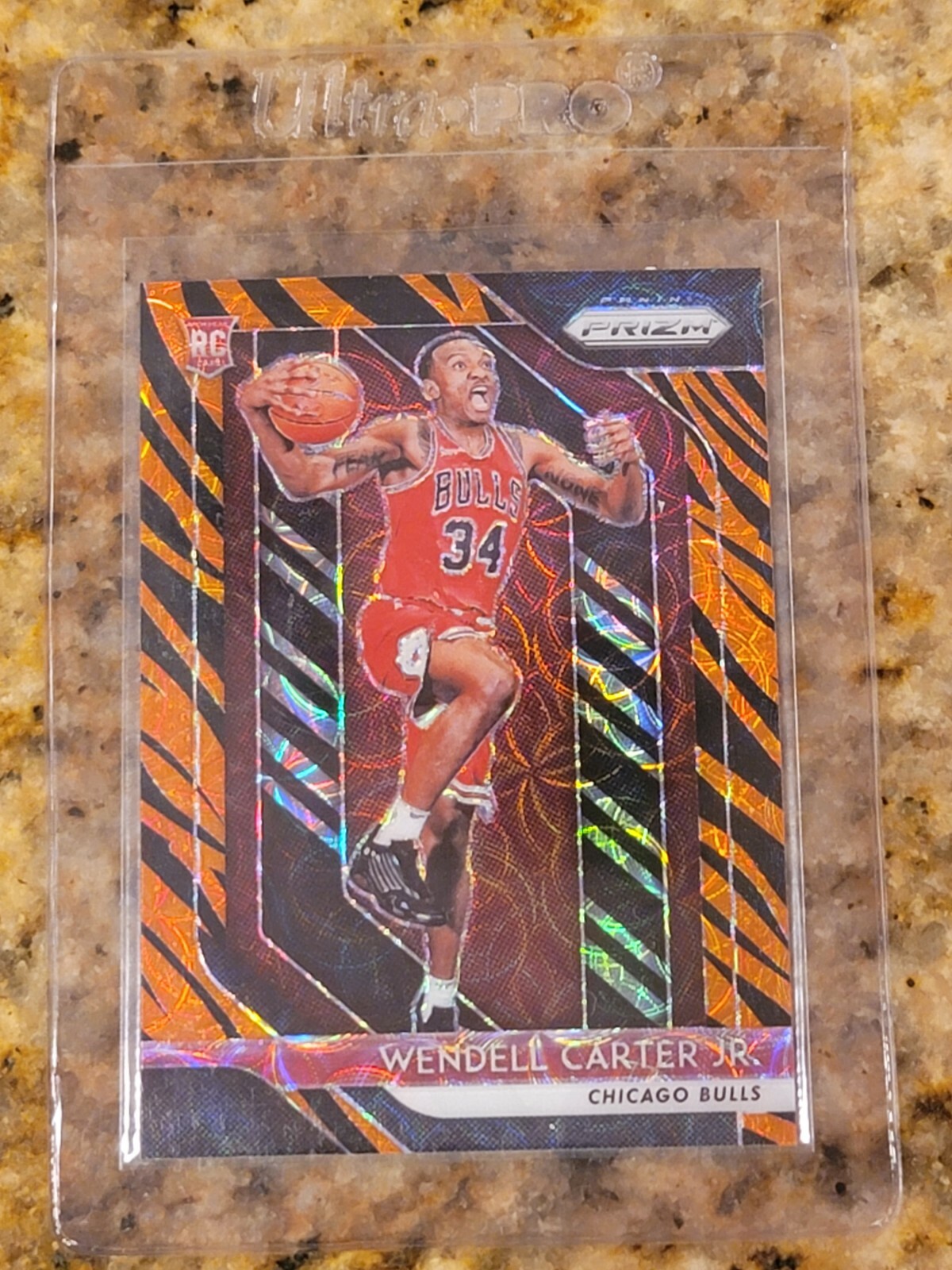 2018-19 Panini Prizm Choice Wendell Carter Jr Rookie Tiger Stripe Refractor SSP