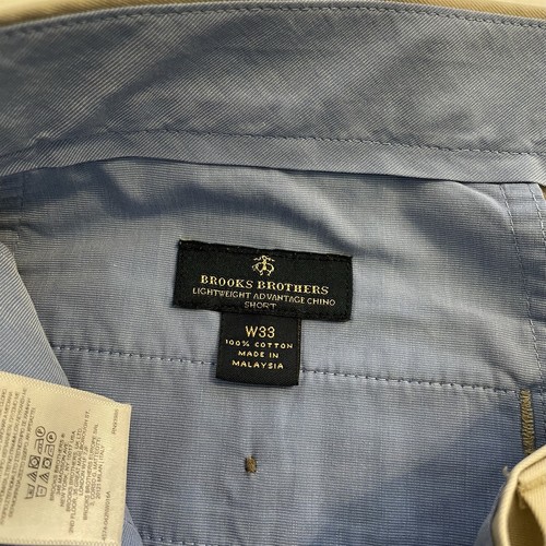 Brooks Brothers 33 x 8" Light Khaki Light Weight Advantage Chino Pleated Shorts - Picture 3 of 7