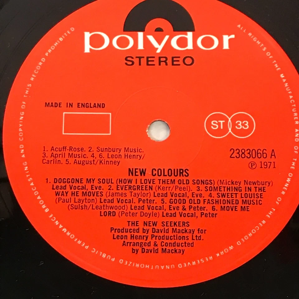 THE NEW SEEKERS New Colours 1971 UK Vinyl LP Doggone My Soul Lynn Paul record - Image 3 of 3