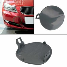 Black Primed Round Front Bumper Tow Eye Cover Cap for BMW 3 E90 E91 (2007-2011)