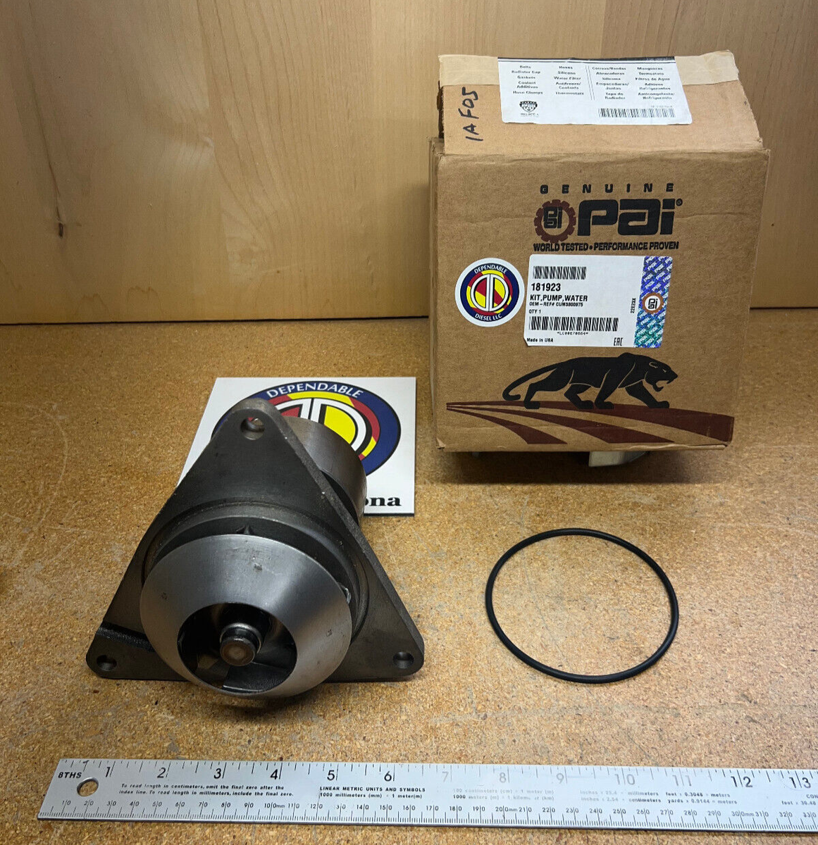 Water Pump for Marine Cummins 8.3L. PAI # 181923 Ref