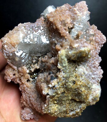 260g New Find Garnet crystal &skeletal Elestial Quartz Crystal POINT Q906