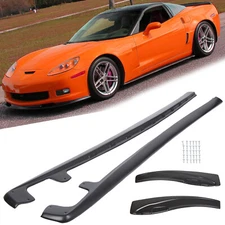 For 05-13 Corvette C6 Z06 Wide Body Model ZR1 Style ABS Side Skirts Rocker Panel