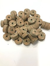 Cork Rings, Green Burl 12 -  1 1/4" X 1/2” X 1/4" Hole, Deep Green Color