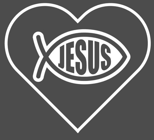 Jesus Fish Christian Love Symbolic Decal 110mmx100mm quality outdoor vinyl GOD - Picture 5 of 5