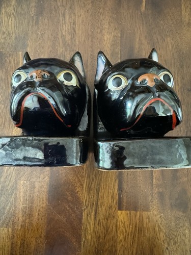 Vintage Porcelain Black Boston Terrier Bookends. - Picture 12 of 15