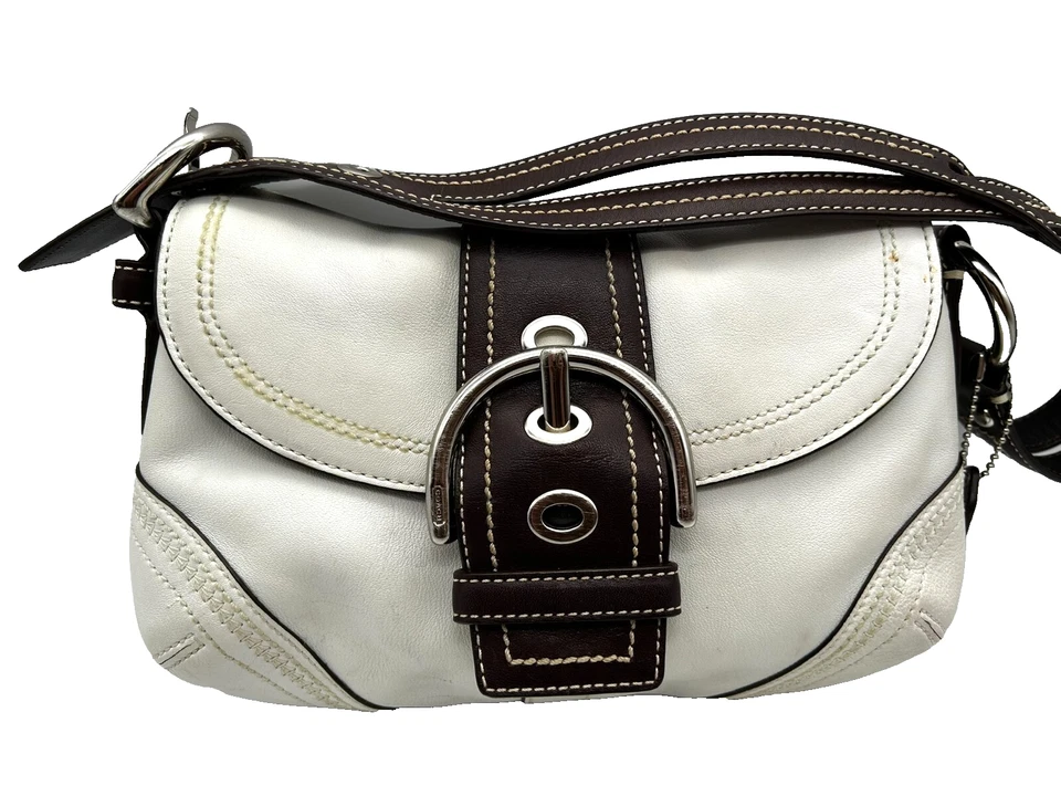 Bolso de mano Coach Mini Soho vintage de cuero blanco para mujer Y2K Foto 2 de 4